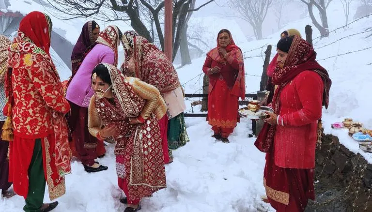 Bhaderwahi women celebrating their festival.