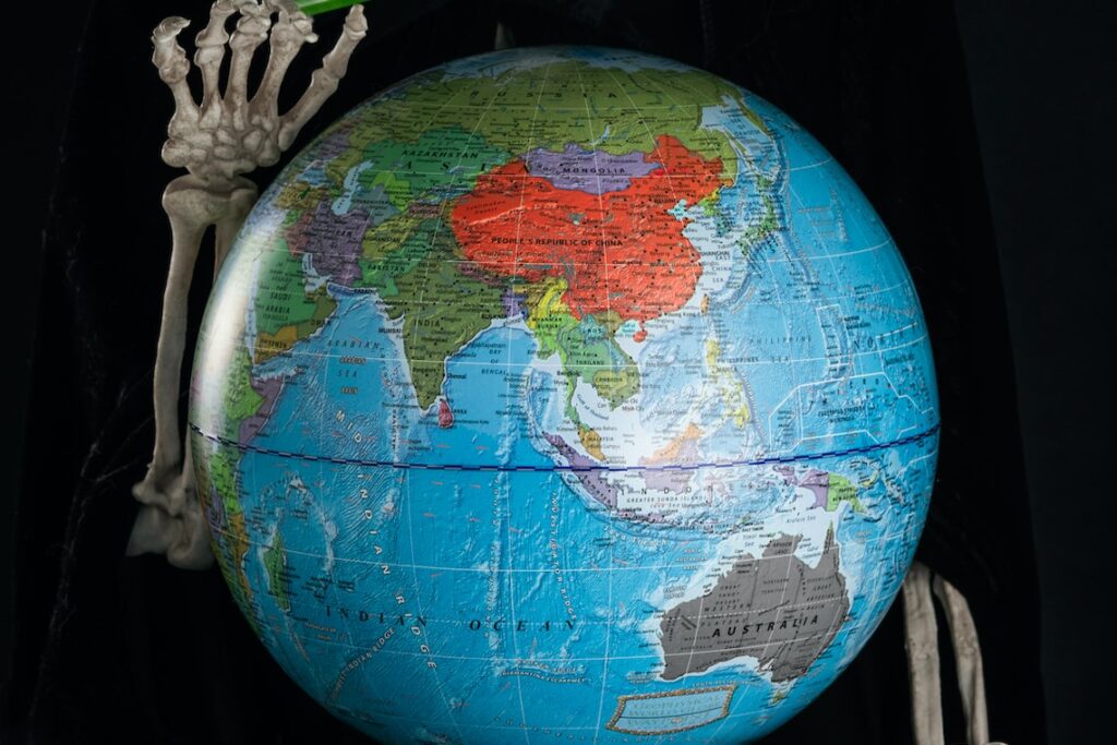 Desk Globe On A Skelton.