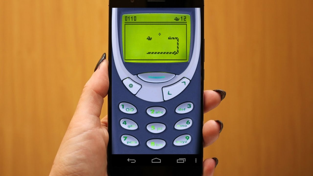 Old snake game in Nokia mobile.