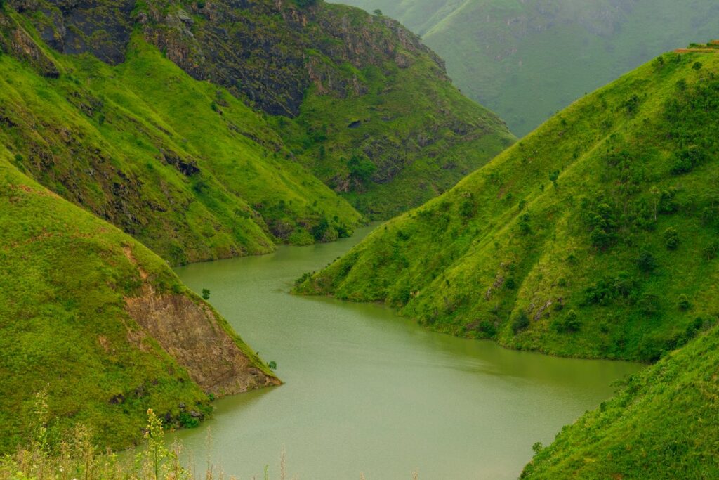 A river Between Mountains.