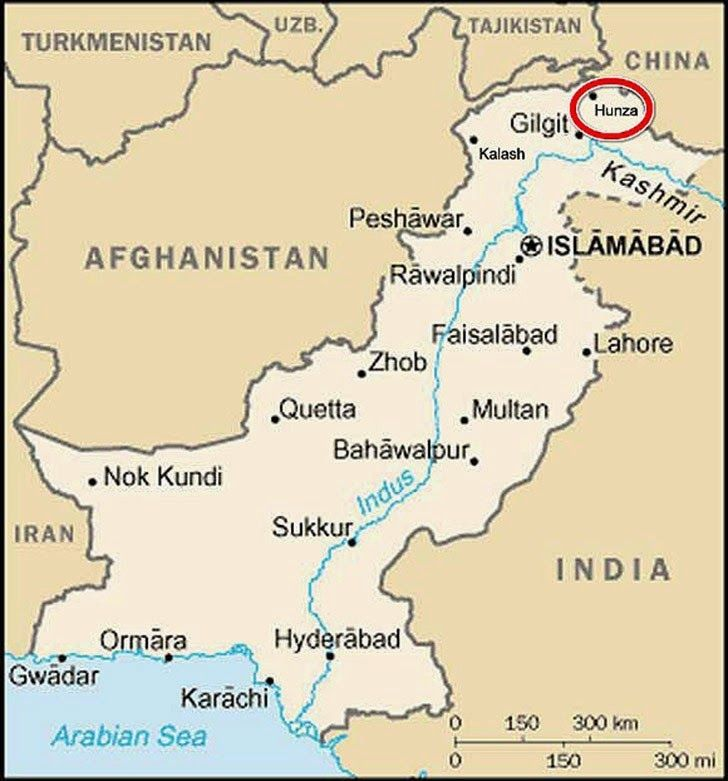 Location of Hunza valley.