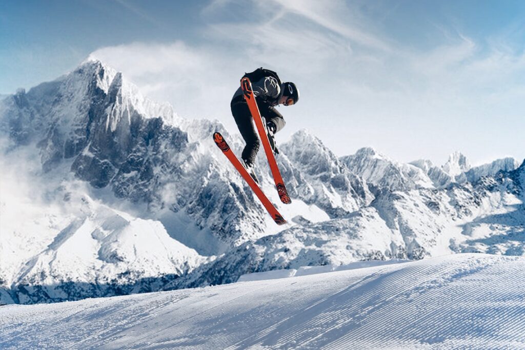 A person skiing on snow.