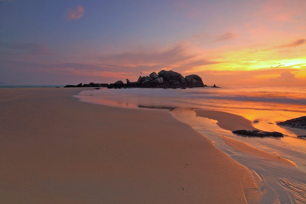 A sunset scene in Maldives.